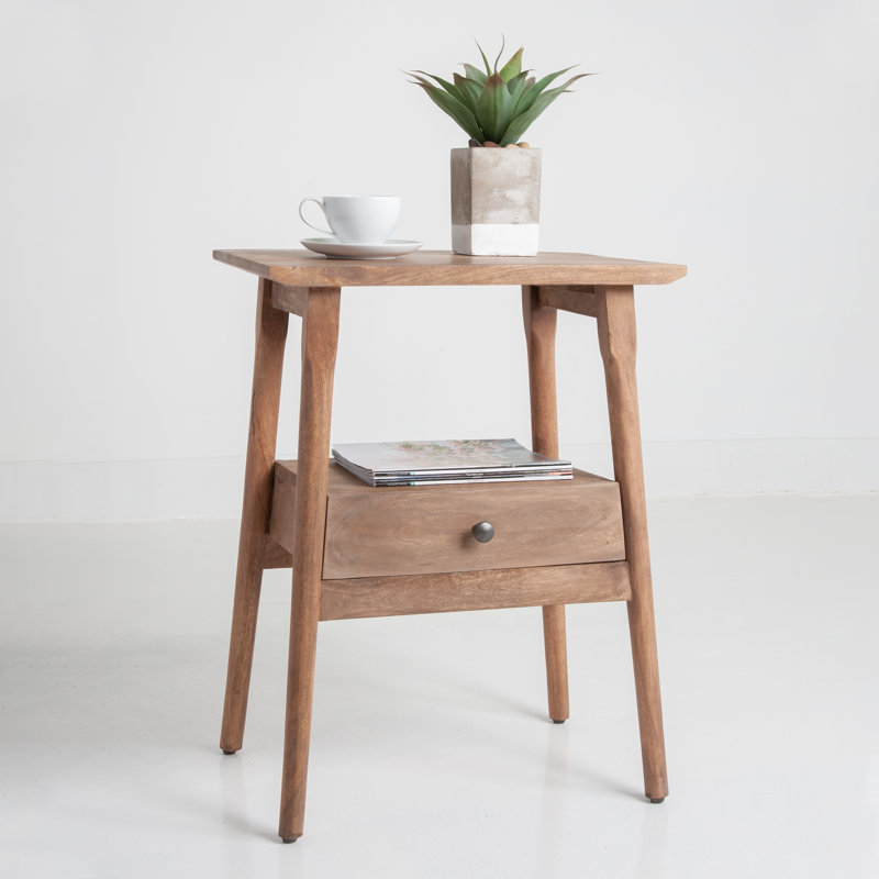 Corrigan Studio® Kenmure Solid Wood End Table with Storage & Reviews Wayfair